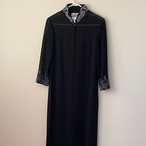 Joseph Ribkoff Long Sleeve Black Dress with Silver Detailing